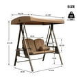 thumbnail image 3 of SYNGAR Porch Swing with Canopy, Hanging Glider Porch Bench Swing Chair Hammock with Adjustable Canopy and Convertible Seat for Garden Poolside Balcony Backyard, Beige, LJ3104, 3 of 10