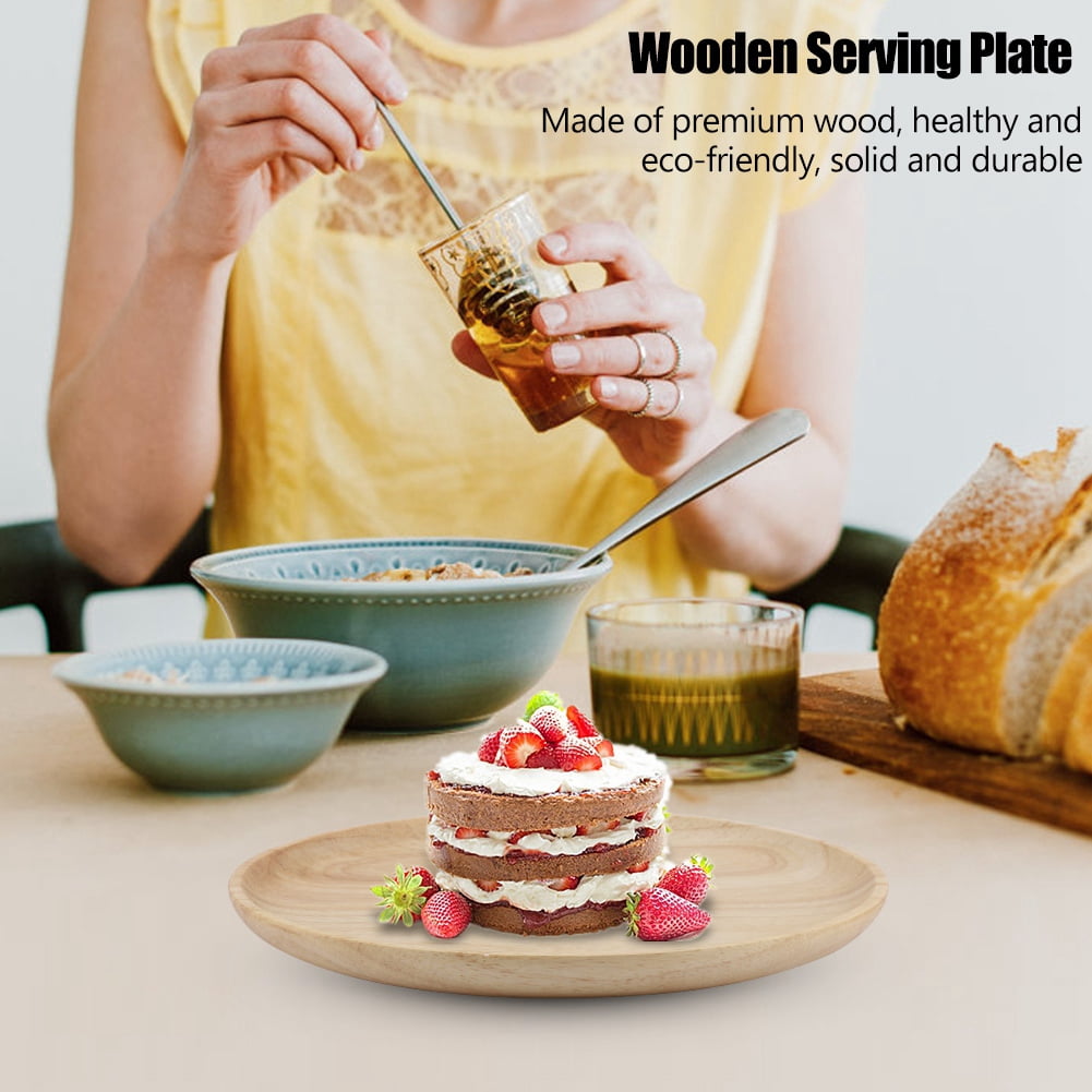 Plat De Service Rond En Bois STI – Boîte Alimentaire Pour Sushi, Salade, Nouilles – WBR-05