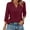 Wine, variant on CIENVNSTG 2026 Women's 3/4 Length Sleeve V-Neck Lapel Collar Tops Loose Fitted Solid Lightweight Comfy Dressy Basic Tees for Summer Business Work Daily Outfits Yellow S