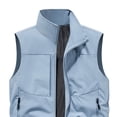 thumbnail image 4 of Mens Casual Lightweight Travel Vest Outdoor Summer Utility Sai Sleeveless Jackets Hiking Fish Photo Vest with Zipper Pockets Big and Tall Size M-5XL Light Blue, 4 of 5