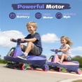 thumbnail image 6 of TOKTOO 6V Electric Wiggle Car for Kids, 2 Seater Ride On Toy with Bluetooth Music, LED Lights & Flashing Wheels, Kids Electric Ride On Car for Boys Girls Ages 3+, Purple, 6 of 9