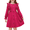 Hot Pink, variant on Arshiner Toddler Fall Winter Sweater Dress Ruffle Long Sleeve Ribbed Knit Button Down Casual Dresses with Pockets