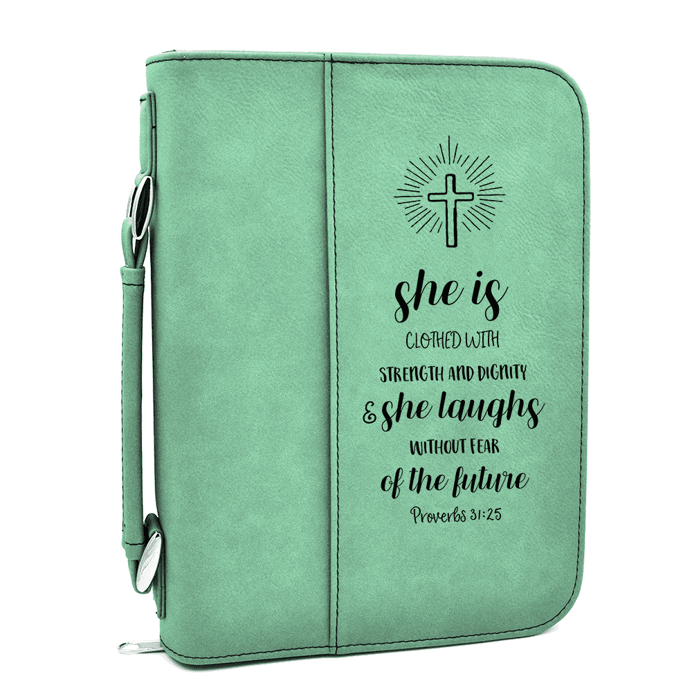 Beautiful Teal Proverbs Scripture Engraved Bible Cover, Standard Size ...