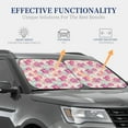 thumbnail image 4 of Daiia Purple Watercolor Flowers 2PCS Car Windshield Sun Shade, Foldable Sun Shield for Car Front Window, Auto Sun Blocker Visor Protector Universal for Truck SUV Pickup-Large, 4 of 7