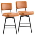 thumbnail image 7 of UBesGoo Mid-Century Accent Swivel Barstools 2 pcs, Set of 2 Counter Height Barstool, Retro Orange, 7 of 7