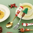 thumbnail image 5 of 4Pcs Christmas Spoon Fork Set,Christmas Cutlery, Coffee Spoons Coffee Stirrer Dessert Spoon Fruit Fork,Xmas Dinner ForksStainless Steel Set with Gift Box, Xmas Tree Santa Snowman Elk Spoons, 5 of 11