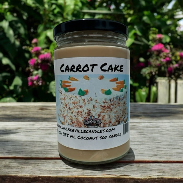 Carrot Cake Vegan Coconut Soy 12 oz/ 355 ml Candle Hand-poured, Eco-friendly, Clean Burning, Bakery, Food, Drink