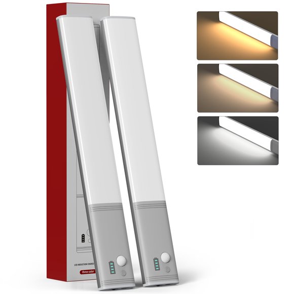 Luces para debajo del armario, sensor de movimiento LED VZNEK 40, 2 paquetes