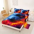 thumbnail image 2 of Erosebridal Teens Abstract Flame Soccer Bed Sheets 4pcs,Sport Football Gamer King Sheets for Kids Boys Girls,Super Cozy Room Decor, 2 of 5