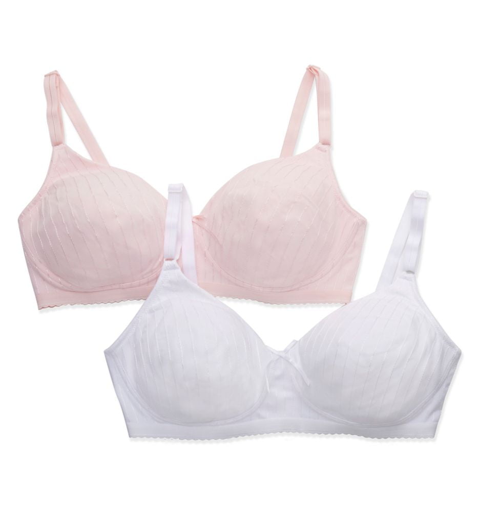Fruit of the Loom Women's Lightly Padded Wirefree Bra, 2 Pack