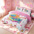 thumbnail image 3 of meiyoeat Pink Ice Cream Baseball Twin Quilt Set for Girls, Drip Sport Sneaker Bat Twin Coverlet Set, 2 Pieces, 1 Comforter and 1 Pillowcase, 3 of 7