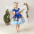 thumbnail image 6 of FYDUU Girls Tulle Dress Toddler Girls Christmas Pageant Dress Xmas Print Short Sleeve Princess Dresses Kids Birthday Party Gown Dress 7-8 Years, 6 of 9