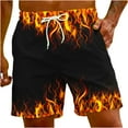 thumbnail image 2 of cllios Mens Swim Trunks Big and Tall Trendy Flame Print Swimming Shorts Lightweight Elastic Waist Drawstring Summer Beach Shorts with Pockets, 2 of 9