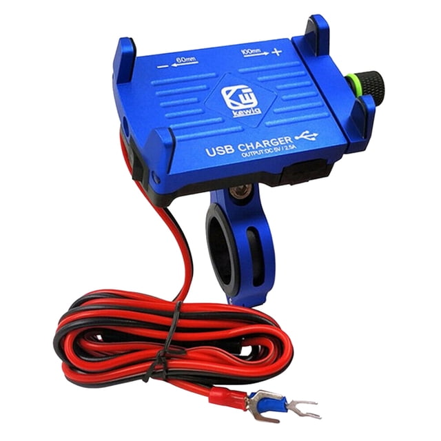 Seitruly Soporte para teléfono de motocicleta Soporte para manillar Soporte para teléfono de aleación de aluminio giratorio de 360 grados Teléfono y Comunicación azul