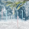 thumbnail image 4 of 12pcs Transparent Acrylic Icicle Pendants - Crushed Ice Style Christmas Decorations for Tree, Mantle and Festive Home Display, Lightweight Hanging Ornaments, 5.24in/13.3cm, Pink, 4 of 4