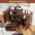 thumbnail image 3 of Kuublock Sideboard Buffet Cabinet Credenza Modern Fluted Walnut 3 Drawers 2 Doors 47 Inch, 3 of 7