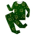 thumbnail image 2 of Xmyrz St Patricks Day Baby Girls Pajama Set Two Piece Long Sleeve Leisure Bed Gown Stylish Pants Set Breathable Pj Set Sleepwear Outfit, 2 of 2
