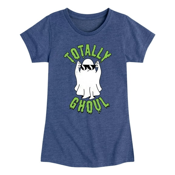 Instant Message - Fall - Totally Ghoul; Cool Ghost - Toddler & Youth Girls Short Sleeve Graphic T-Shirt
