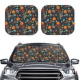 thumbnail image 2 of Disketp 2 Piece Autumn With Pumpkins Pattern Windshield Sunshades,Folding Windshield Sun Shade For Car Suv Trucks Sedan,Blocks Uv Rays Sun Visor Protector-Large, 2 of 7