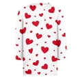 thumbnail image 6 of Garbnen Valentine's Day Tops for Women 3/4 Sleeve Tops for Women Heart Graphic Crew Neck Dressy Womens Pullover, 6 of 6