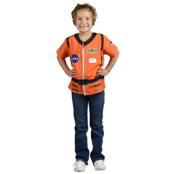 CC Christmas Decor Orange Astronaut Halloween Costume Shirt 3/4 Length
