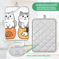 thumbnail image 6 of Yayeee Pot Holders Kitchen Heat Resistant with Pocket 7"x9.8" Cotton Oven Cooking Hot Pads, Gray Cute Cat, 6 of 7