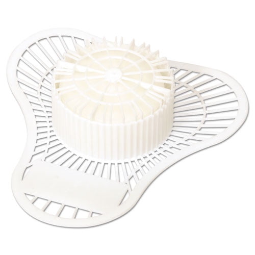 DynaScreen Urinal Screen With Block, Camphor Scent, 0.4 Lb, White, 6