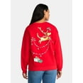 thumbnail image 2 of Dr Seuss The Grinch Women's Light Up Front Back Graphic Sweatshirt with Long Sleeves, Sizes XXS-XXL, 2 of 5