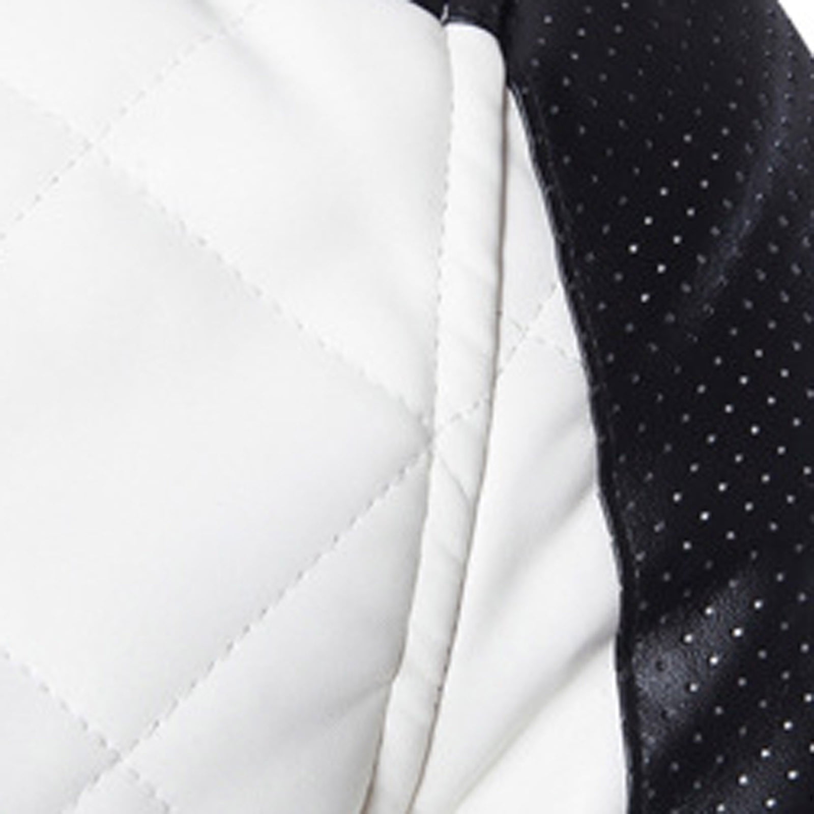 YODETEY Men Casual Color Matching Leather Stand-Up Collar Zipper Jacket Coats White 6(L)