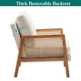thumbnail image 5 of Accent Chair ,Upholstered Living Room Chairs Natural Rattan Armchair, Modern Slipper Club Chair Guest Reception Couch Comfy Single Sofa for Reading Bedroom, 5 of 6