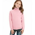 thumbnail image 6 of IVEYRTF Kids Solid Color Mock Neck Knit Sweater Long Sleeve Fall Winter Warm Comfortable Everyday Knitwear for Boys Girls 1-13 Years(Pink,8 Years), 6 of 9