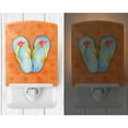 thumbnail image 2 of Caroline's Treasures BB8183CNL Flip Flops Orange Polkadot Ceramic Night Light, Orange, 6x4x3", multicolor, 2 of 2