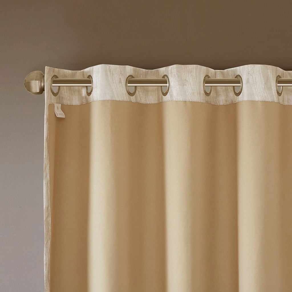 Printed Jacquard Grommet Top Total Blackout Curtain Panel (Only 1 Pc Panel)