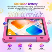 10inch Kids Tablet Android 15,1280x800 HD Ips Display Tablet with Eva Case,12GB (3g+9g) RAM+64GB Rom,Quad-Core, Wi-Fi6,6000mAh,Parental Control App Google Certified - Pink