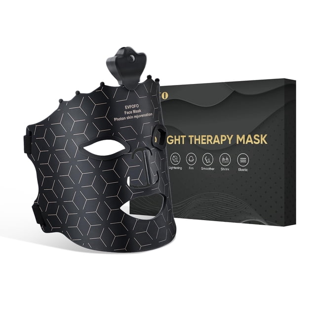 Mascarilla facial EVFOFO inalámbrica con LED de 7 colores, luz roja e infrarroja