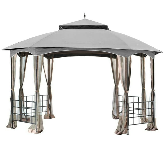 Garden Winds Replacement Canopy Top Cover for the Newport Gazebo - Slate Gray