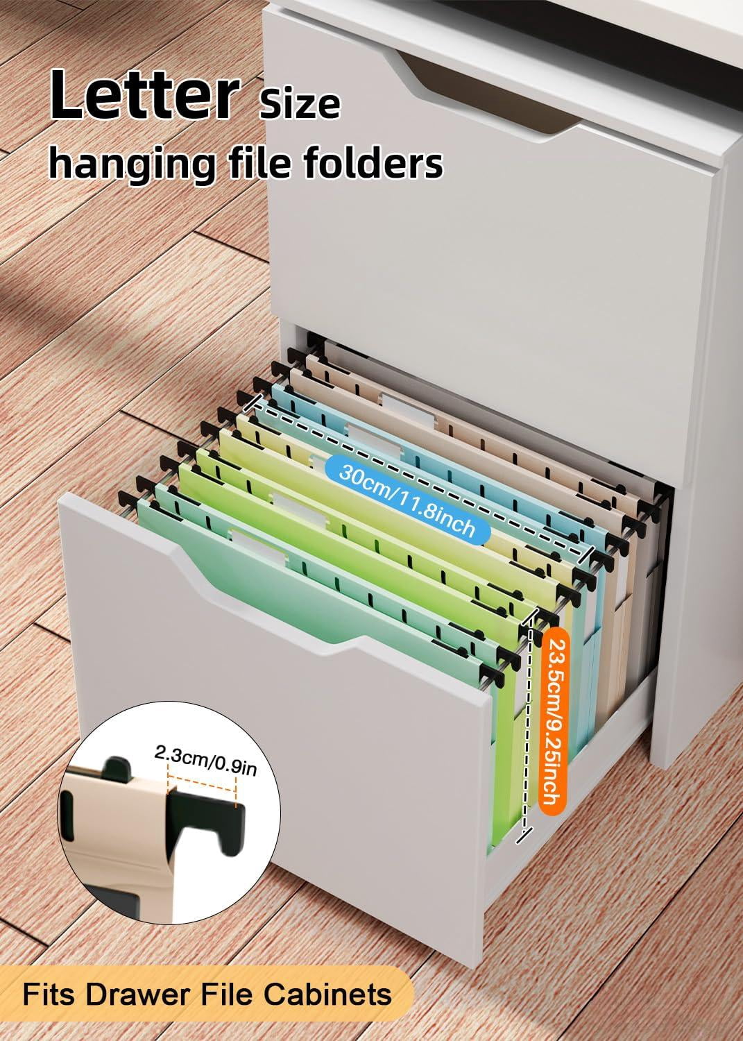 Hanging File Folders Letter Size  12 Pack With Tabs Cabinet Hang Folder 1 Inch Plastic Filing Expandable Organizer Office Supplies Pastel