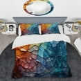thumbnail image 2 of Designart "Vibrant Montage II" Abstract Collages Bedding Covert Set - Transitional Teal Abstract Bed Set With 2 Shams, 2 of 6