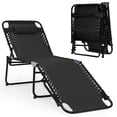 thumbnail image 1 of Costway Tumbona Plegable de Playa Portátil Silla Reclinable Respaldo Regulable en 4 Posiciones para Camping Patio Piscina 189 x 59 x 40 cm Negro, 1 of 9