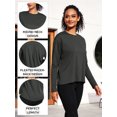 thumbnail image 4 of Cadmus Women's Quick Dry Long Sleeve Shirts Athletic Yoga Tops Casual Comfy Sun Protection Running Shirt, 4 of 9
