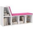 thumbnail image 1 of HOMCOM 5-Cubby Bookcase with Cushioned Reading Nook, Pink, 1 of 10