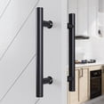thumbnail image 1 of Manija para puerta corrediza de granero de 300 x 180 mm, manija en H de doble cara para puerta de vidrio o madera, acero inoxidable, negro mate, 1 of 5