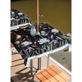 thumbnail image 2 of Outdoor Tablecloths with Umbrella Hole & Zipper, Spring Flowers 60x60 Inch Square Tablecloths, Blue Floral Leaves Birds Country Farm Wood Grain Waterproof Table Cloth, Patio/Pool/Picnic Table Covers, 2 of 8