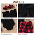 thumbnail image 4 of Conjunto de trajes navideños de Aalizzwell para bebés prematuros a cuadros para niñas, 4 of 6