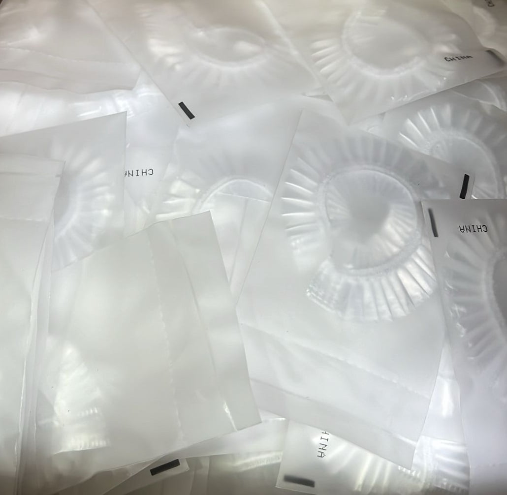 Clear Disposable Plastic Hotel Shower Caps, Waterproof Bath Caps, Elastic Hair Caps 500 Pack