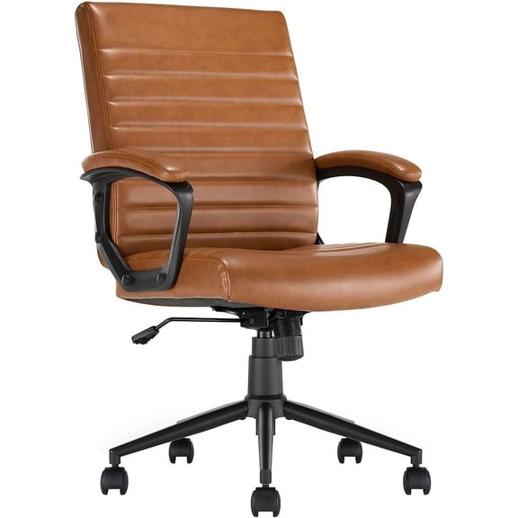 Transform 3.0 Ergonomic Bonded Leather Swivel Desk Chair, Cognac (CCHR10008A)