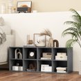 thumbnail image 2 of Giantex 8-Cubby Shoe Storage Bench, Entryway Shoe Rack Organizer, Multifunctional Bed End Bench, Grey, 2 of 9