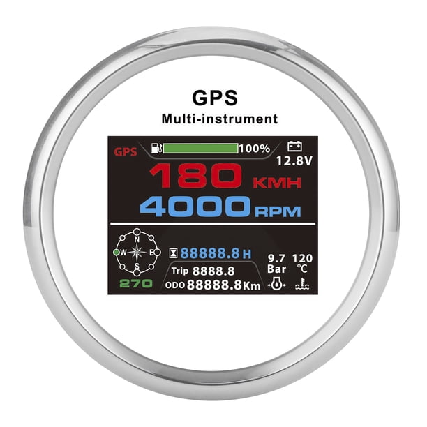 Medidor multifuncional Bling Bling 85 mm GPS nivel de combustible temperatura agua