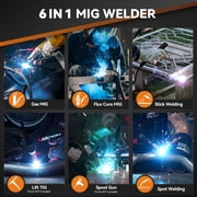 ARCCAPTAIN 250A MIG Welder, Multi-Process Welding Machine with Gas MIG, Flux Core, Stick, Lift TIG, Spool Gun & Spot, Professional Aluminum Welding