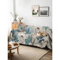 thumbnail image 3 of Teal Blue Tulips Couch Cover, Spring Floral Barn Doors Vintage Wood Beige Sofa Cover Blanket for Loveseat Couches, Sectional Sofa Slipcover Furniture Protector for Living Room Bedroom 71''x118'', 3 of 9